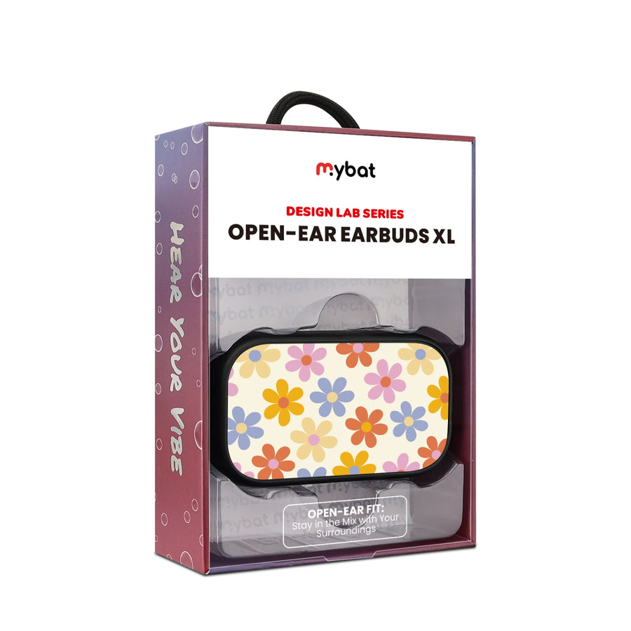 MyBat Design Lab Open-Ear Earbuds XL - Black - Retro Daisies - MFHSBTST271-137-10.jpg