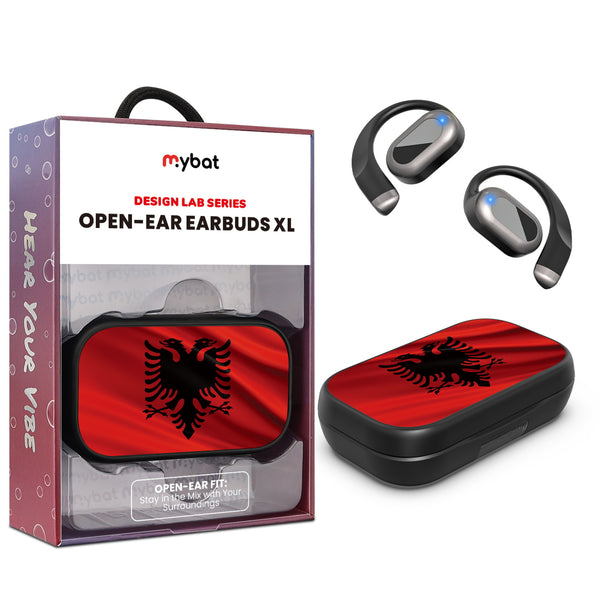 MyBat Design Lab Open-Ear Earbuds XL - Black - Albania Flag - MFHSBTST271-140-1.jpg