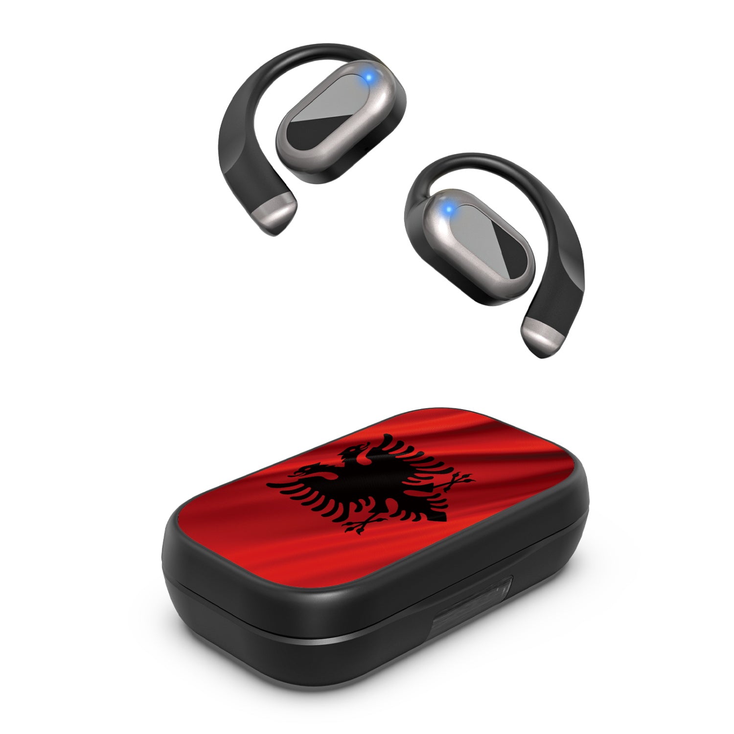 MyBat Design Lab Open-Ear Earbuds XL - Black - Albania Flag - MFHSBTST271-140-2.jpg
