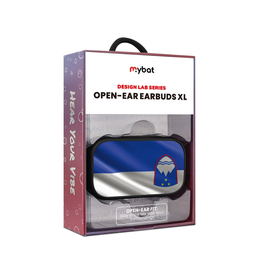 MyBat Design Lab Open-Ear Earbuds XL - Black - Slovenia Flag