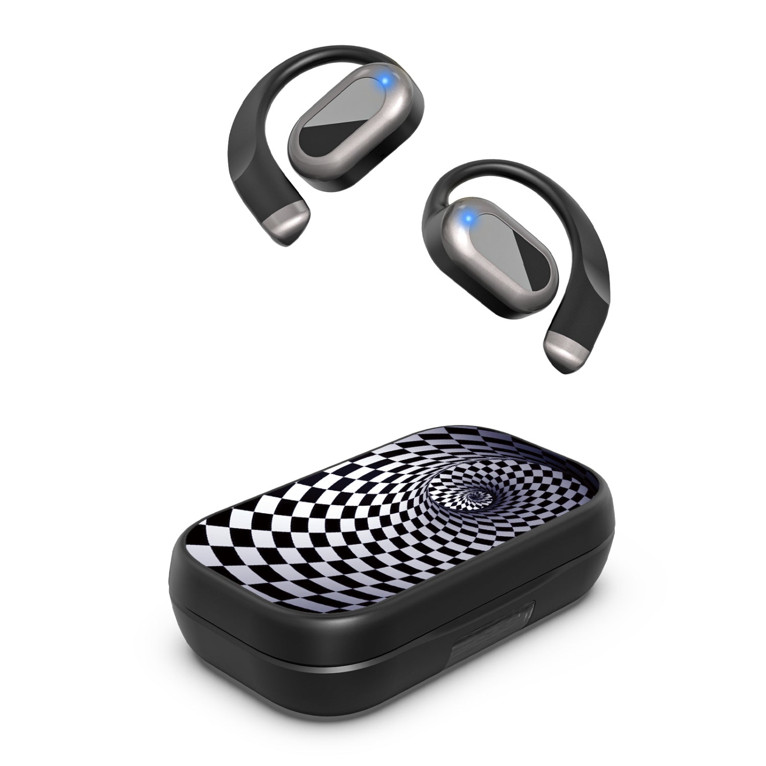 MyBat Design Lab Open-Ear Earbuds XL - Black - Spiral Out - MFHSBTST271-266-2.jpg
