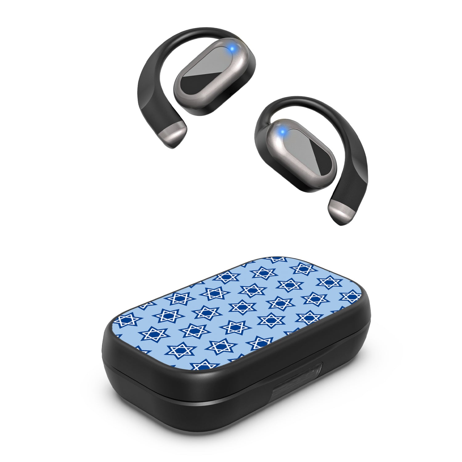 MyBat Design Lab Open-Ear Earbuds XL - Black - Star of David - MFHSBTST271-279-2.jpg