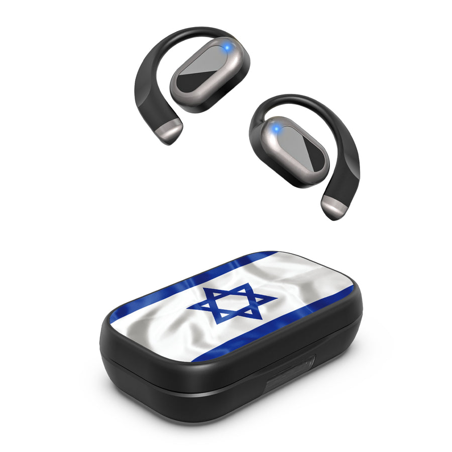 MyBat Design Lab Open-Ear Earbuds XL - Black - Israel Flag - MFHSBTST271-308-2.jpg