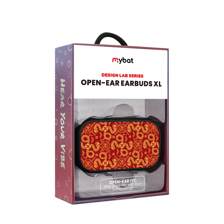 MyBat Design Lab Open-Ear Earbuds XL - Black - Golden Snake Dance - MFHSBTST271-317-10.jpg