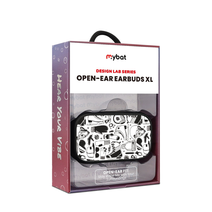 MyBat Design Lab Open-Ear Earbuds XL - Black - Hit the Slopes