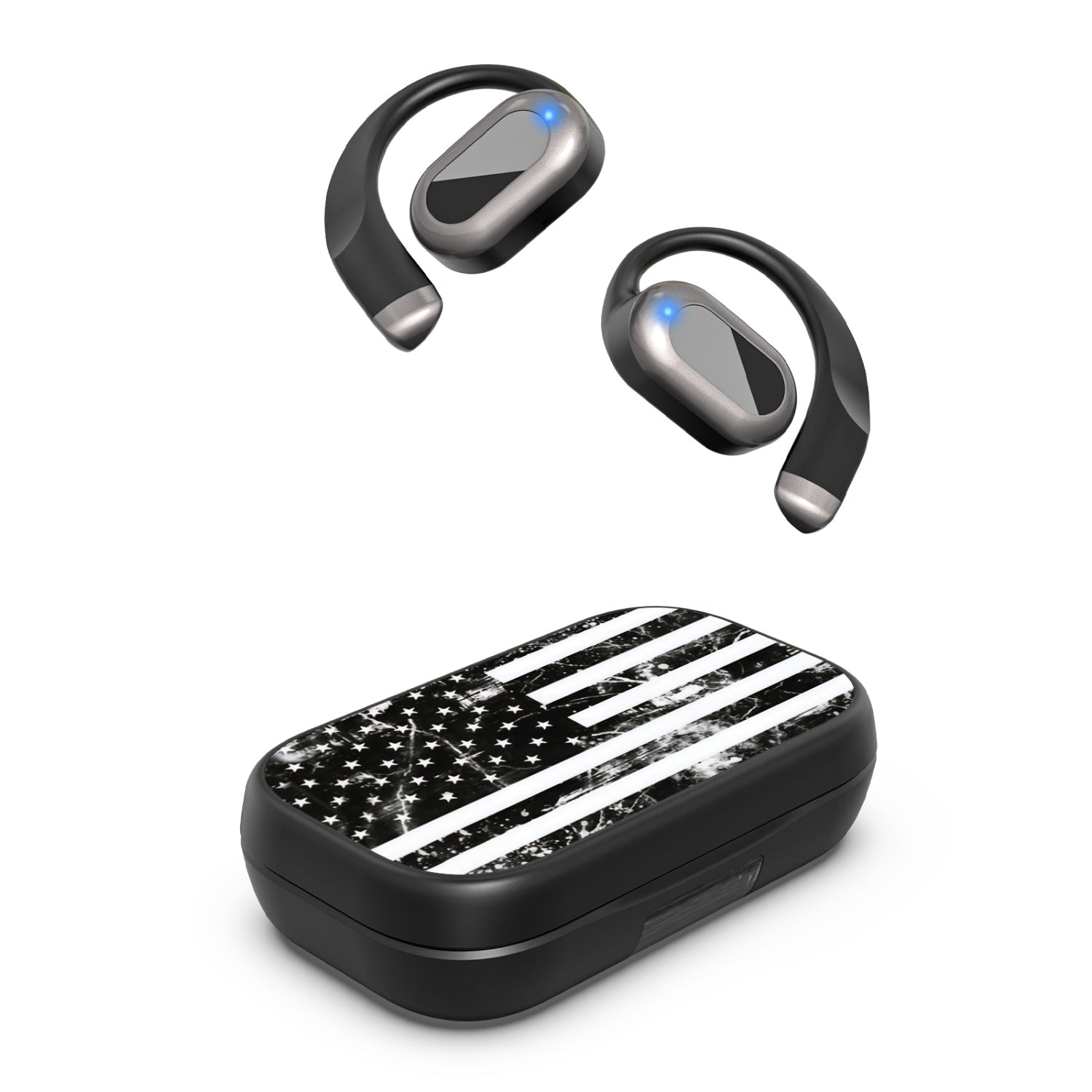 MyBat Design Lab Open-Ear Earbuds XL - Black - Distress US Flag - MFHSBTST271-344-2.jpg