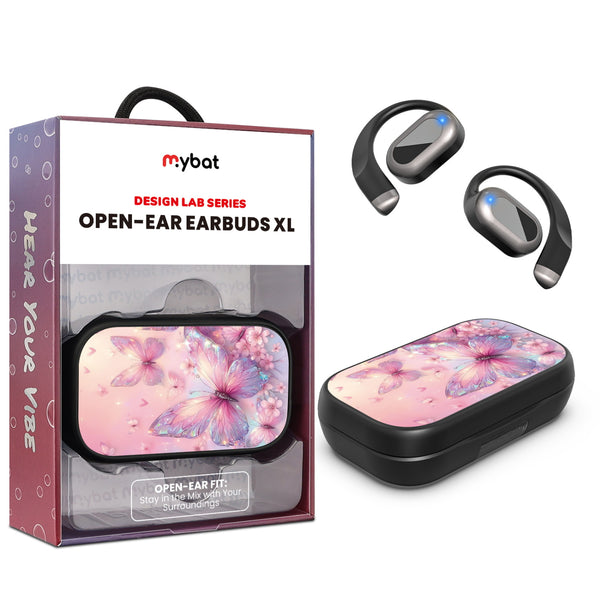 MyBat Design Lab Open-Ear Earbuds XL - Black - Pink Butterflies - MFHSBTST271-361-1.jpg