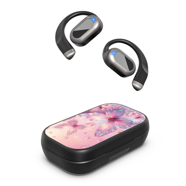 MyBat Design Lab Open-Ear Earbuds XL - Black - Pink Butterflies - MFHSBTST271-361-2.jpg