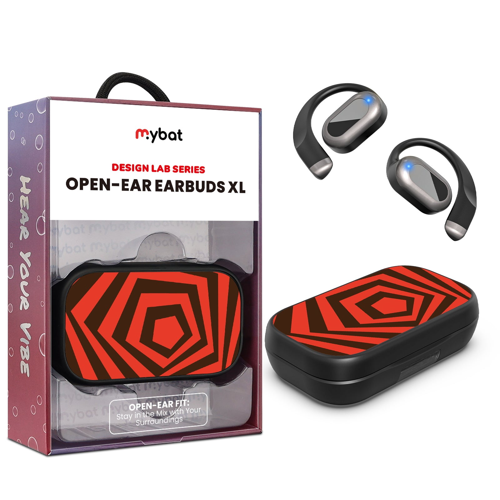 MyBat Design Lab Open-Ear Earbuds XL - Black - Downward Spiral - MFHSBTST271-420-1.jpg