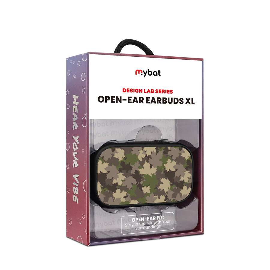 MyBat Design Lab Open-Ear Earbuds XL - Black - Leaf Camo - MFHSBTST271-445-10.jpg