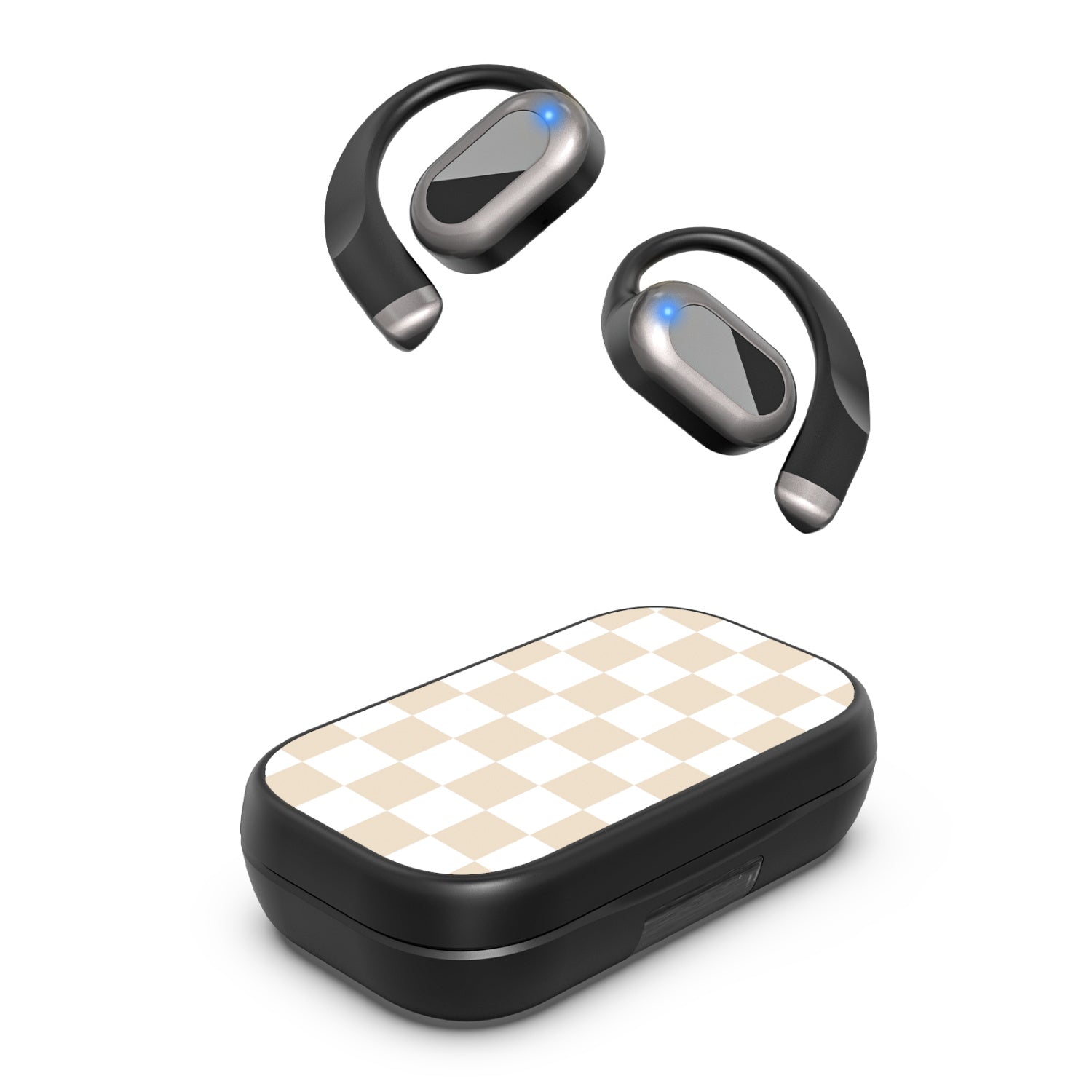 MyBat Design Lab Open-Ear Earbuds XL - Black - Tan Check - MFHSBTST271-475-2.jpg