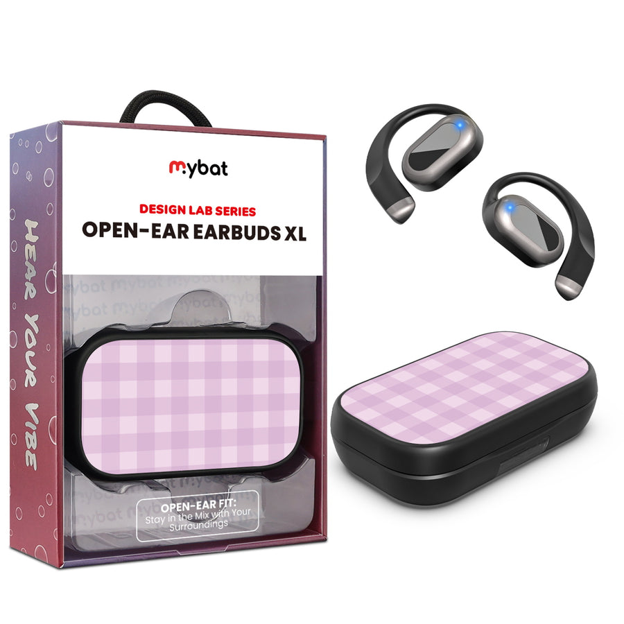 MyBat Design Lab Open-Ear Earbuds XL - Black - Purple Plaid - MFHSBTST271-483-1.jpg