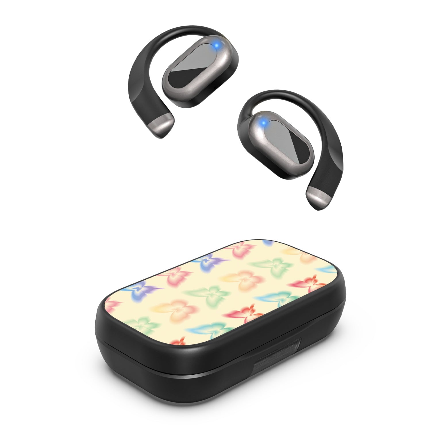 MyBat Design Lab Open-Ear Earbuds XL - Black - Technicolor Butterflies - MFHSBTST271-487-2.jpg