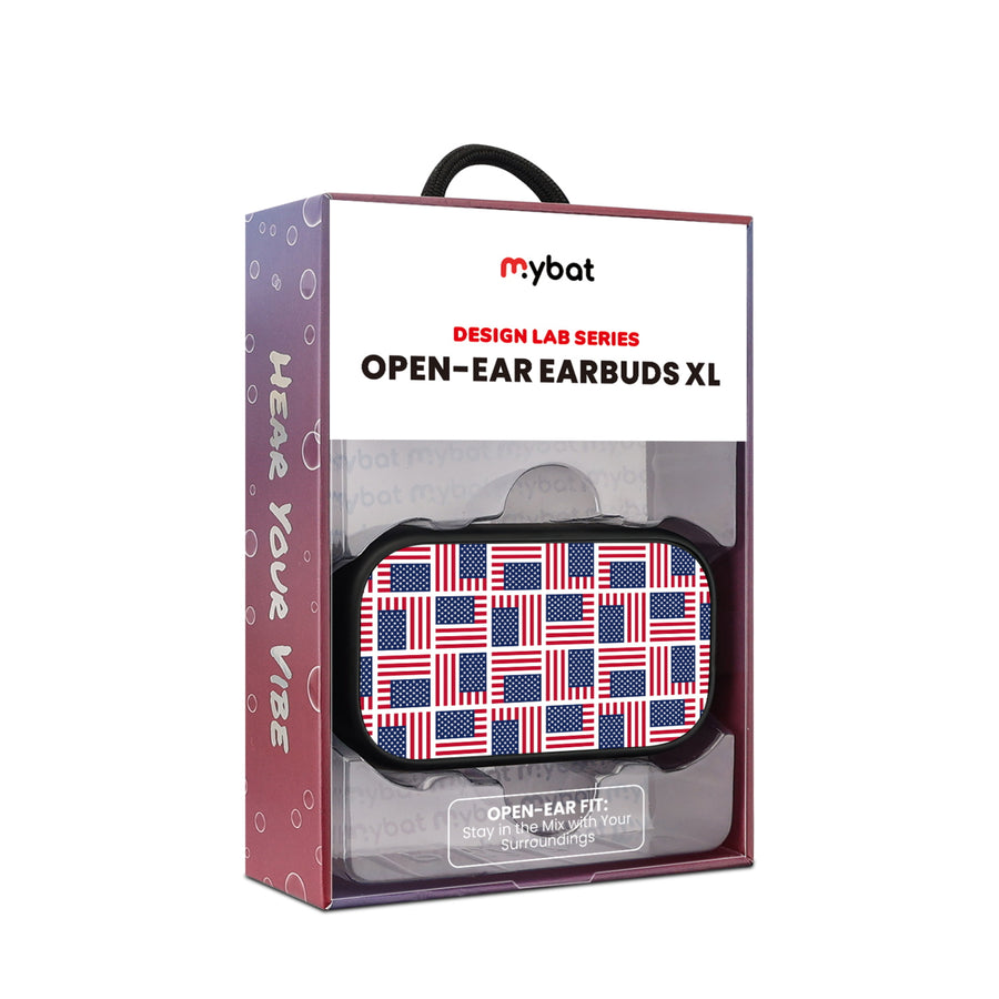 MyBat Design Lab Open-Ear Earbuds XL - Black - Flag Patchwork - MFHSBTST271-519-20.JPG