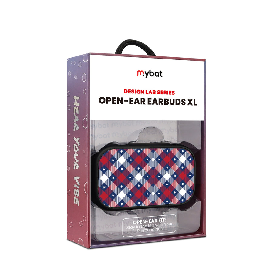 MyBat Design Lab Open-Ear Earbuds XL - Black - Americana Plaid - MFHSBTST271-523-20.JPG
