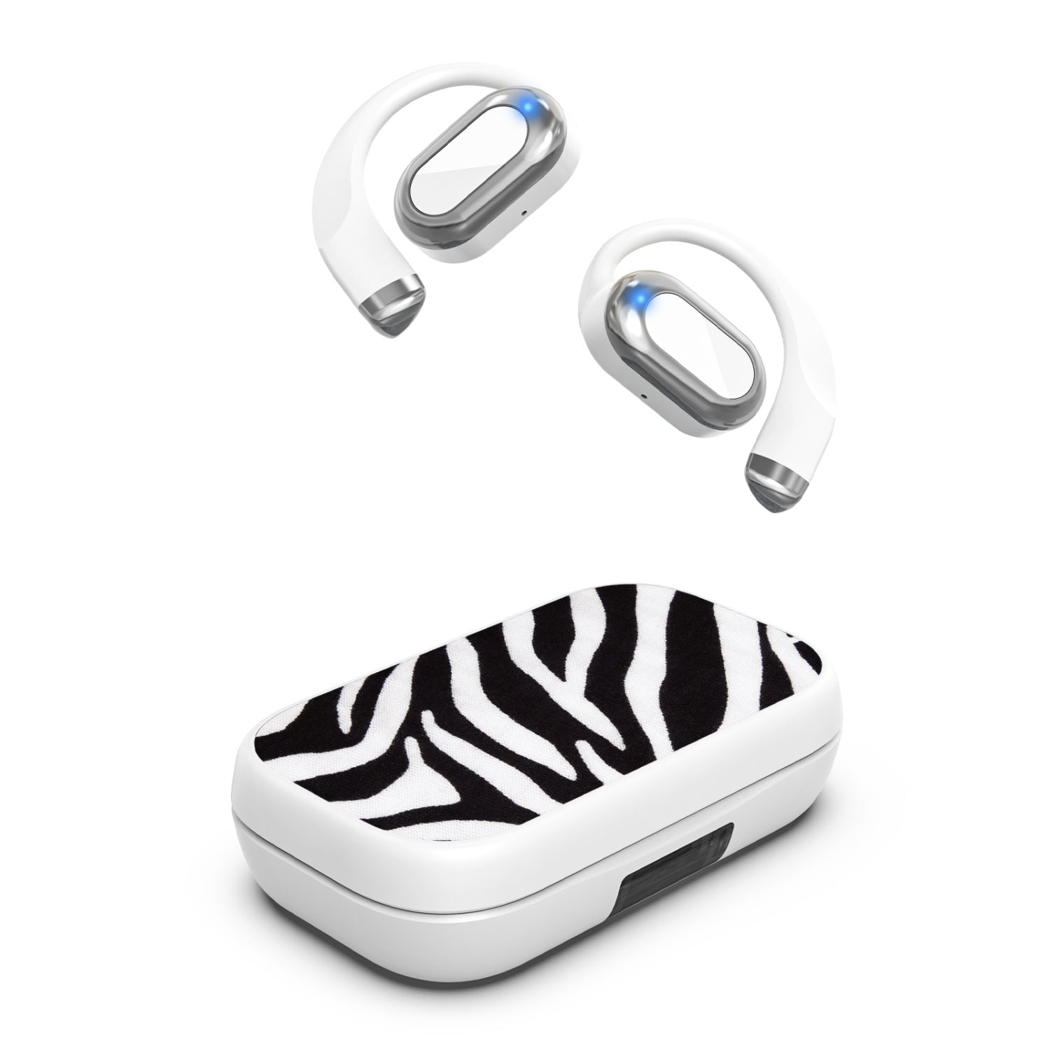 MyBat Design Lab Open-Ear Earbuds XL - White - Zebra Print - MFHSBTST272-009-2.jpg
