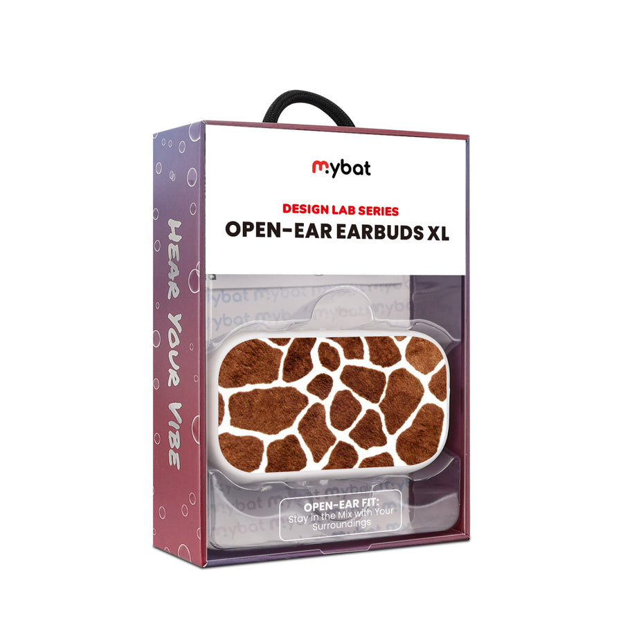 MyBat Design Lab Open-Ear Earbuds XL - White - Giraffe spots - MFHSBTST272-012-10.jpg