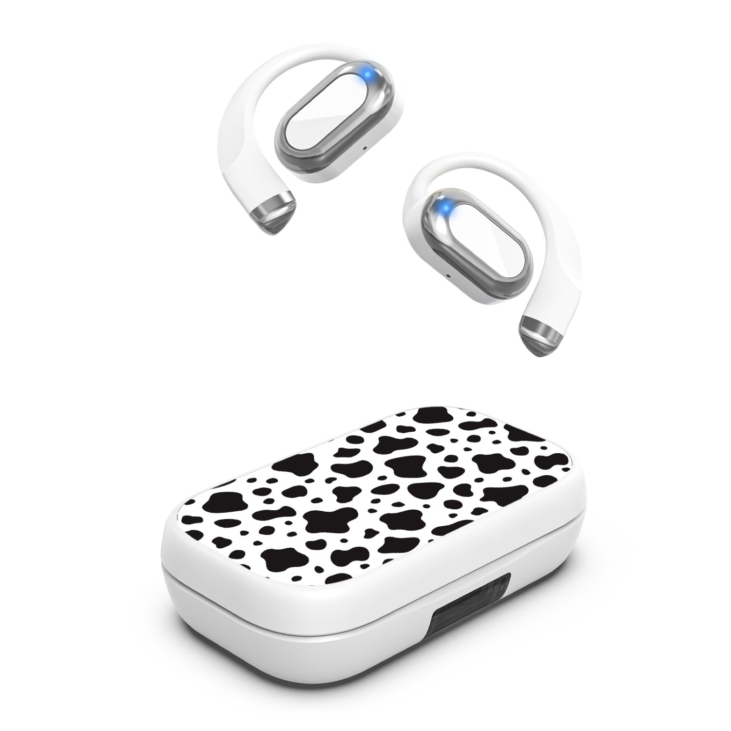 MyBat Design Lab Open-Ear Earbuds XL - White - Original Cow Print - MFHSBTST272-014-2.jpg