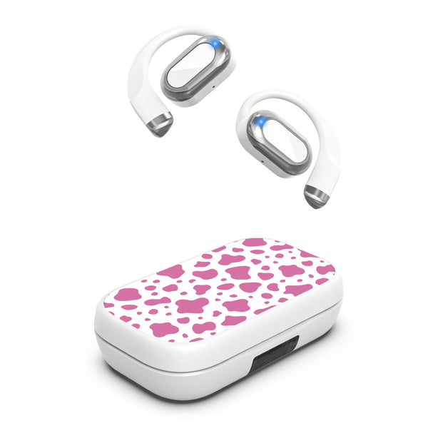 MyBat Design Lab Open-Ear Earbuds XL - White - Pink Cow Print - MFHSBTST272-015-2.jpg