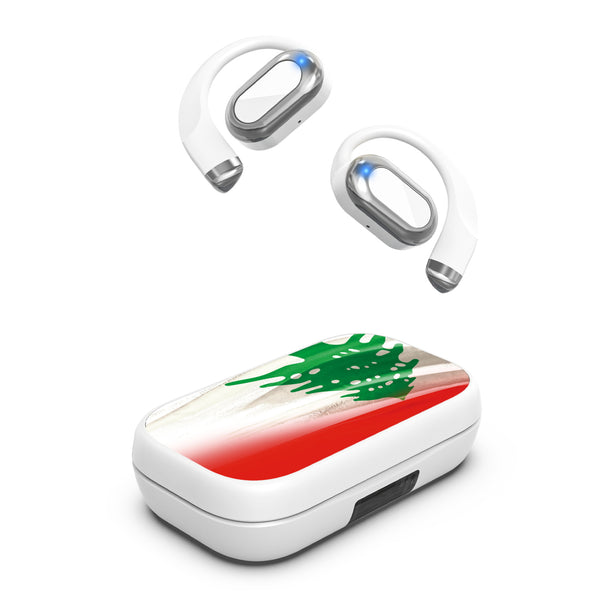 MyBat Design Lab Open-Ear Earbuds XL - White - Lebanese Flag - MFHSBTST272-033-2.jpg