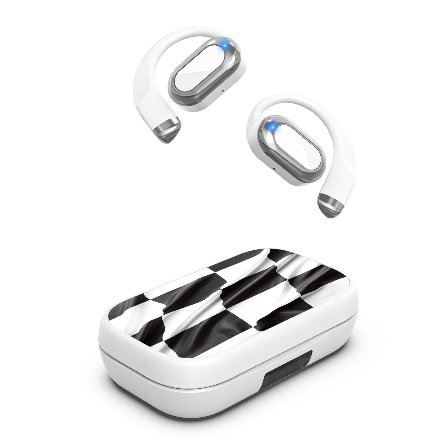 MyBat Design Lab Open-Ear Earbuds XL - White - Racing Flag - MFHSBTST272-040-2.jpg