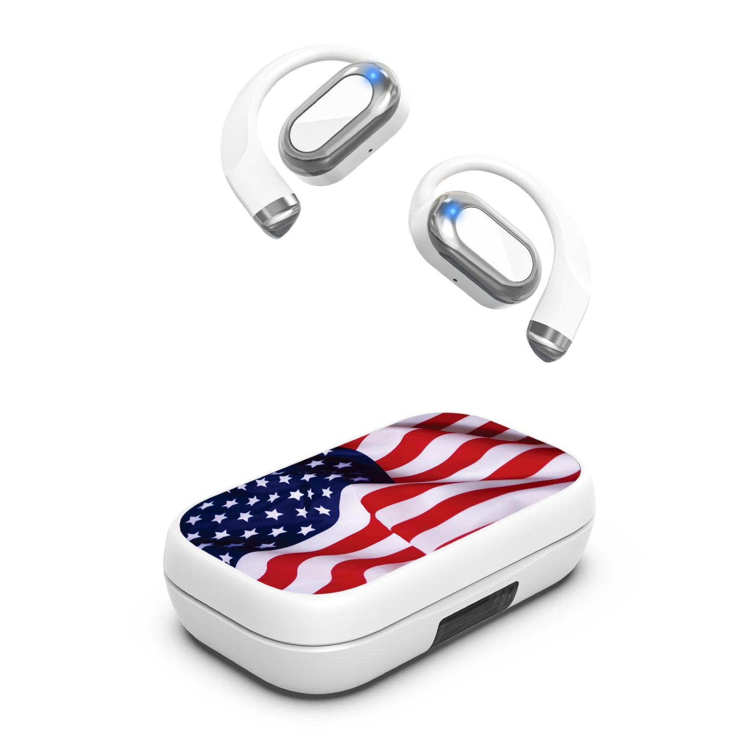 MyBat Design Lab Open-Ear Earbuds XL - White - Stars & Stripes - MFHSBTST272-042-2.jpg
