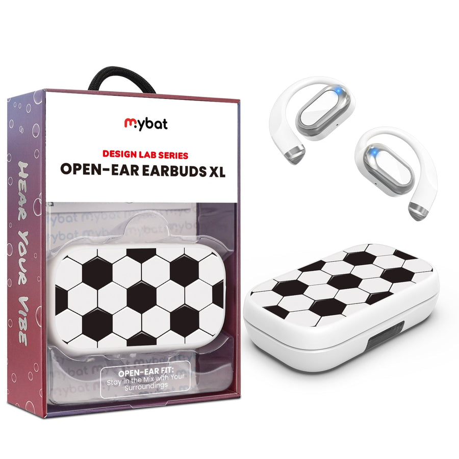MyBat Design Lab Open-Ear Earbuds XL - White - Soccer