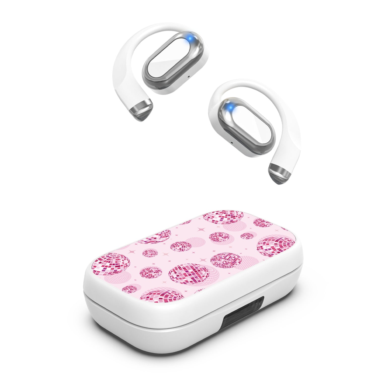 MyBat Design Lab Open-Ear Earbuds XL - White - Disco Balls - MFHSBTST272-109-2.jpg