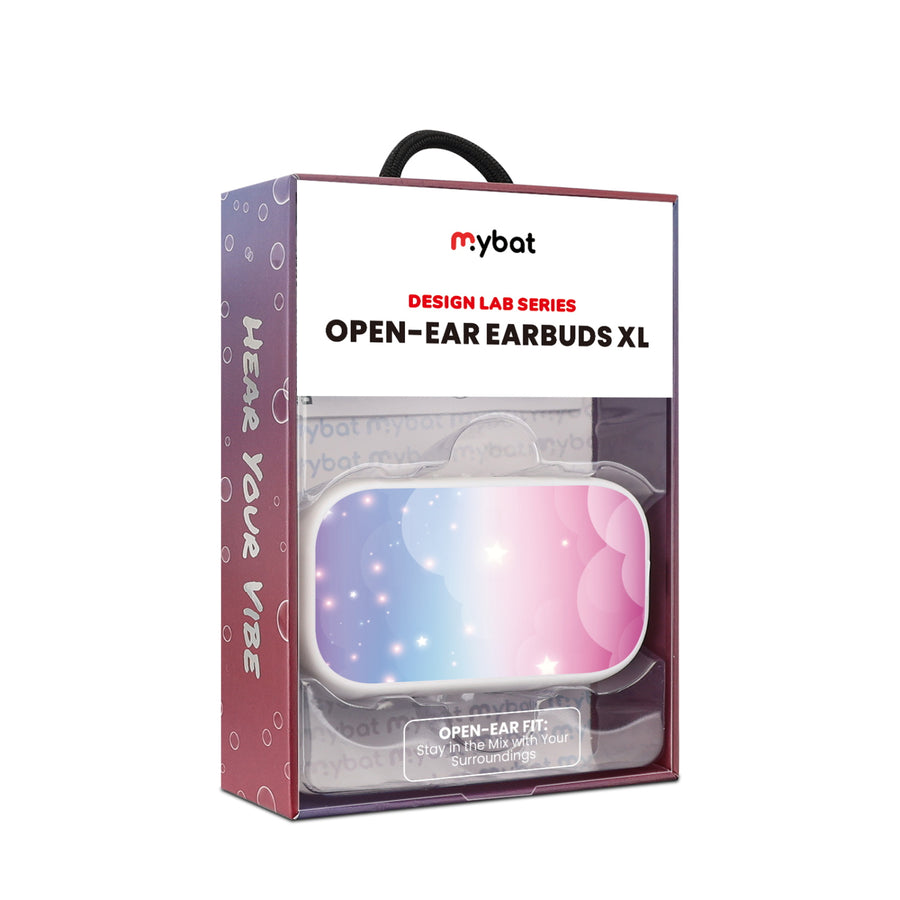 MyBat Design Lab Open-Ear Earbuds XL - White - Clouds & Stars - MFHSBTST272-110-10.jpg