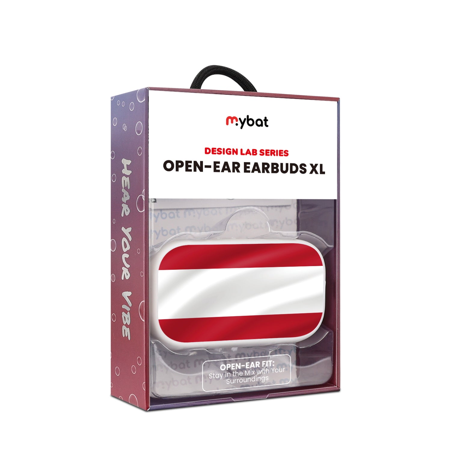 MyBat Design Lab Open-Ear Earbuds XL - White - Austria Flag