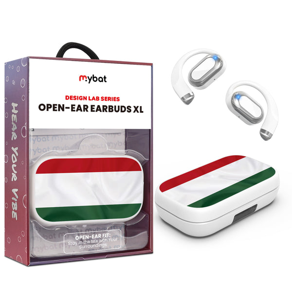 MyBat Design Lab Open-Ear Earbuds XL - White - Hungary Flag - MFHSBTST272-149-1.jpg