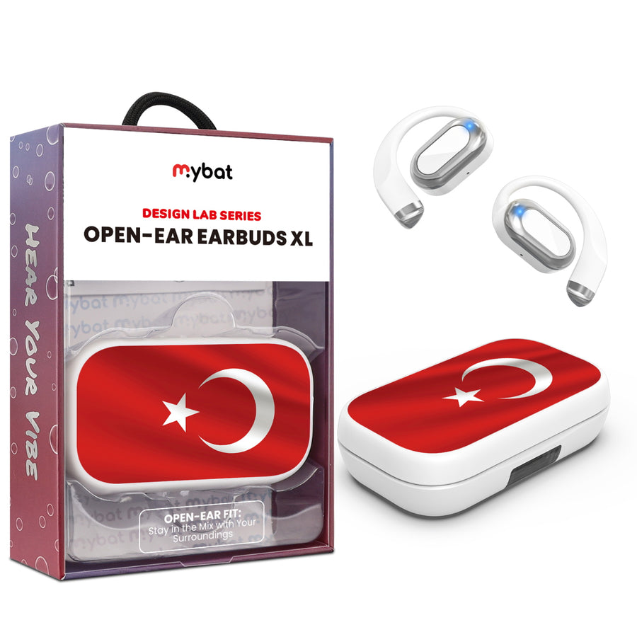 MyBat Design Lab Open-Ear Earbuds XL - White - Turkey Flag - MFHSBTST272-161-1.jpg