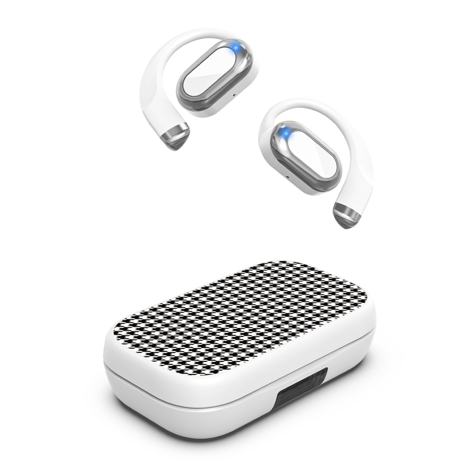 MyBat Design Lab Open-Ear Earbuds XL - White - Classic Houndstooth - MFHSBTST272-215-2.jpg