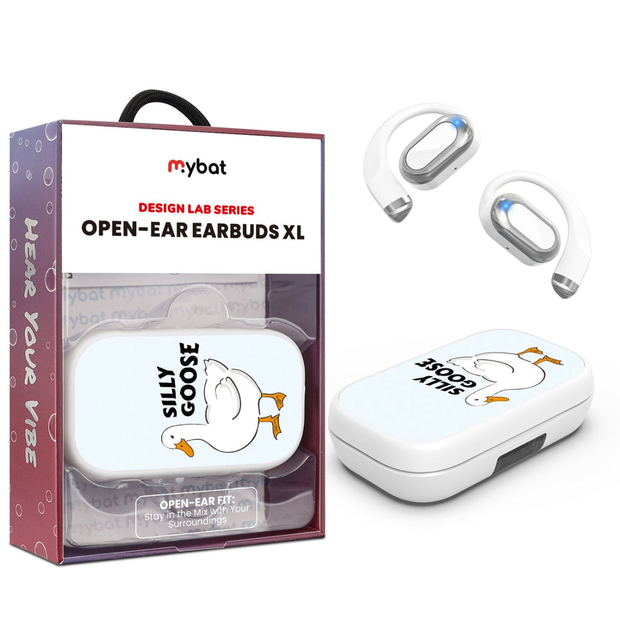 MyBat Design Lab Open-Ear Earbuds XL - White - Silly Goose