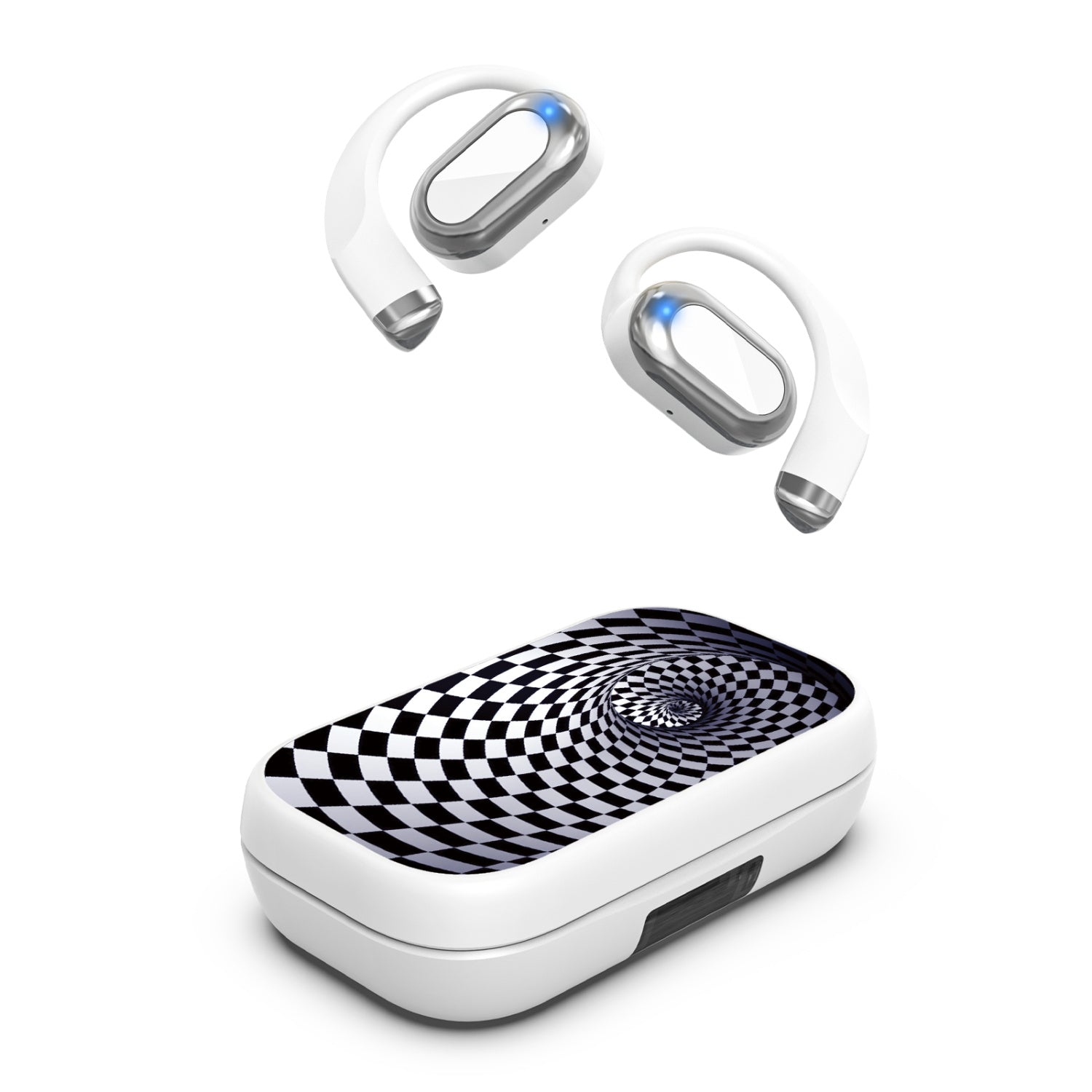 MyBat Design Lab Open-Ear Earbuds XL - White - Spiral Out - MFHSBTST272-266-2.jpg
