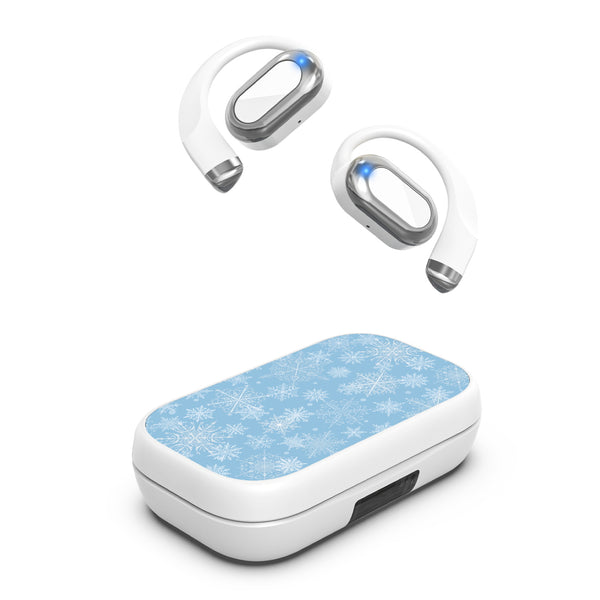 MyBat Design Lab Open-Ear Earbuds XL - White - Blue Snowflakes - MFHSBTST272-283-2.jpg