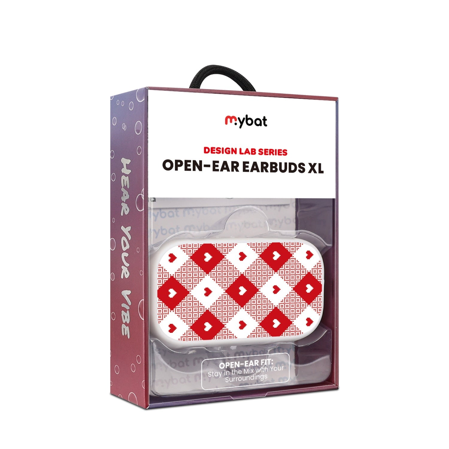 MyBat Design Lab Open-Ear Earbuds XL - White - Knit with Love