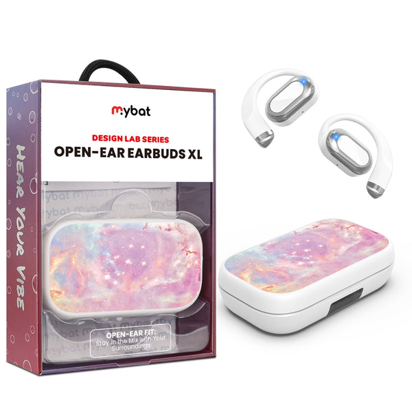 MyBat Design Lab Open-Ear Earbuds XL - White - Pink Galaxies - MFHSBTST272-368-1.jpg