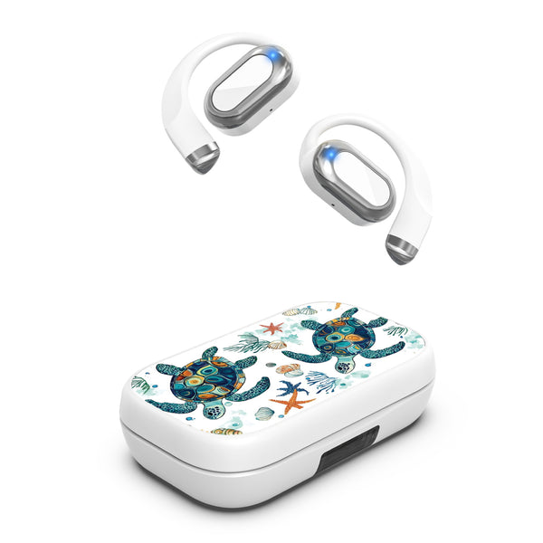 MyBat Design Lab Open-Ear Earbuds XL - White - Sea Turtles - MFHSBTST272-375-2.jpg