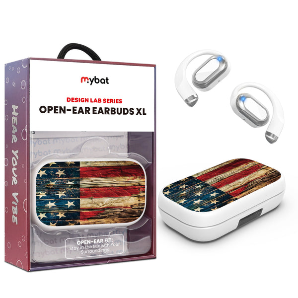 MyBat Design Lab Open-Ear Earbuds XL - White - US Painted Flag - MFHSBTST272-381-1.jpg