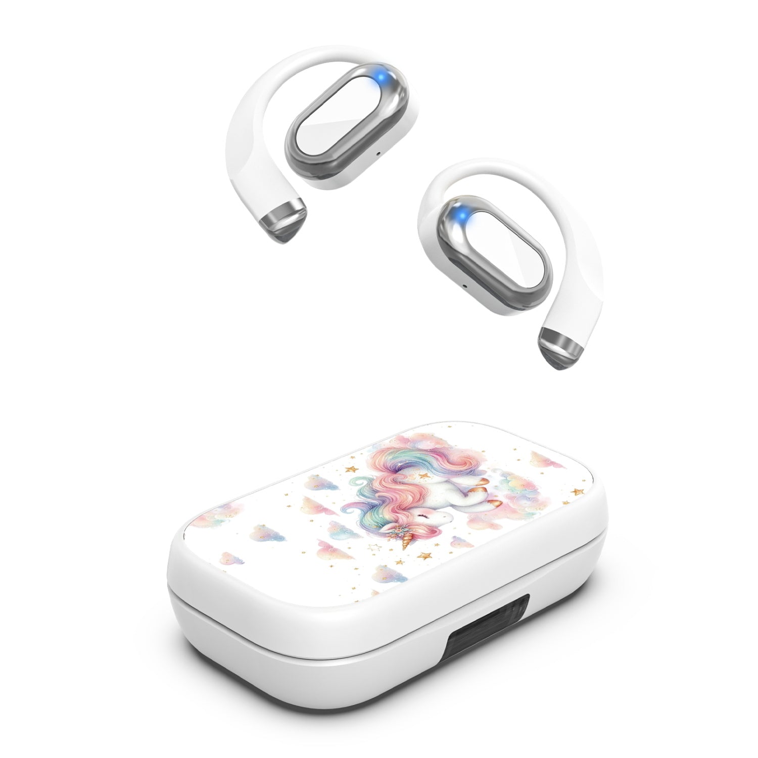 MyBat Design Lab Open-Ear Earbuds XL - White - Rainbow Unicorn - MFHSBTST272-392-2.jpg