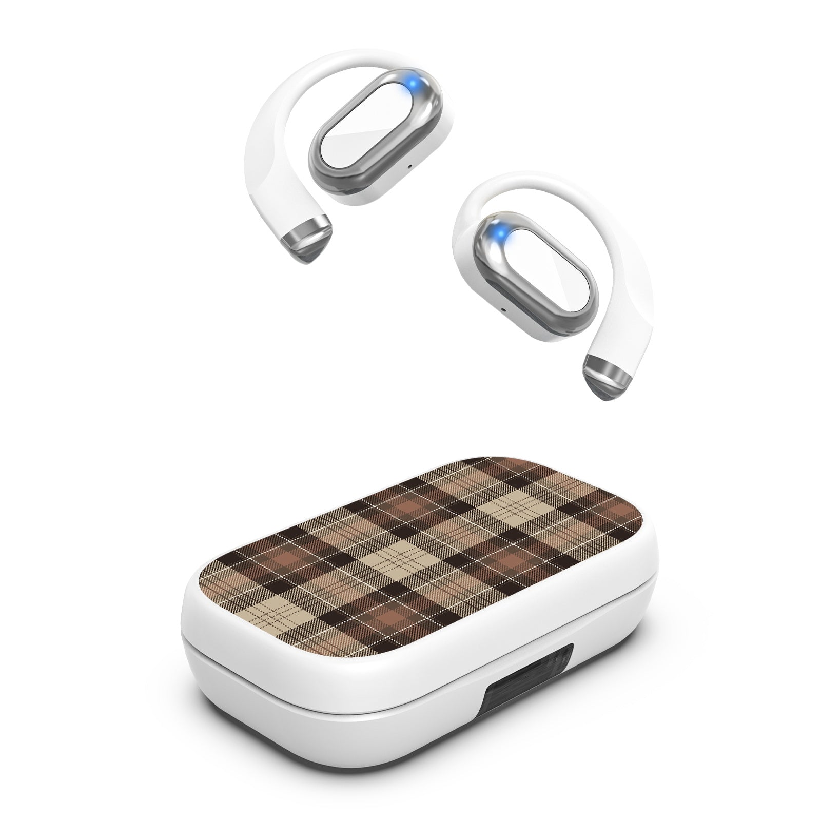 MyBat Design Lab Open-Ear Earbuds XL - White - Mocha Flannel - MFHSBTST272-431-2.jpg