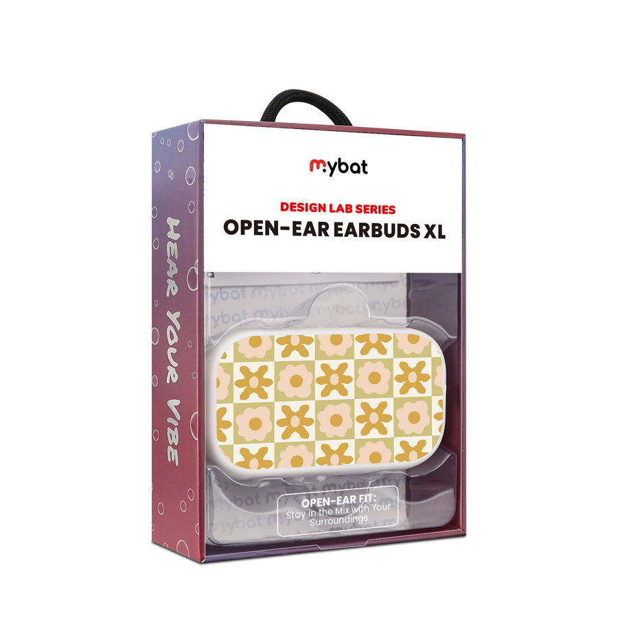 MyBat Design Lab Open-Ear Earbuds XL - White - Flower Grid - MFHSBTST272-441-10.jpg
