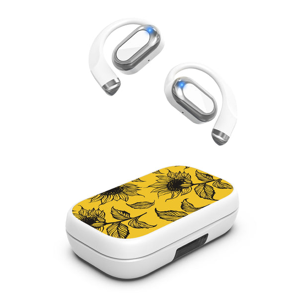 MyBat Design Lab Open-Ear Earbuds XL - White - Golden Sunflowers - MFHSBTST272-444-2.jpg