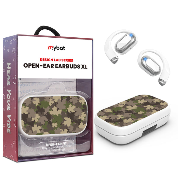 MyBat Design Lab Open-Ear Earbuds XL - White - Leaf Camo - MFHSBTST272-445-1.jpg