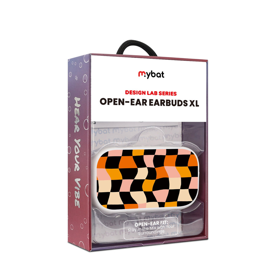 MyBat Design Lab Open-Ear Earbuds XL - White - Groovy Check - MFHSBTST272-448-10.jpg