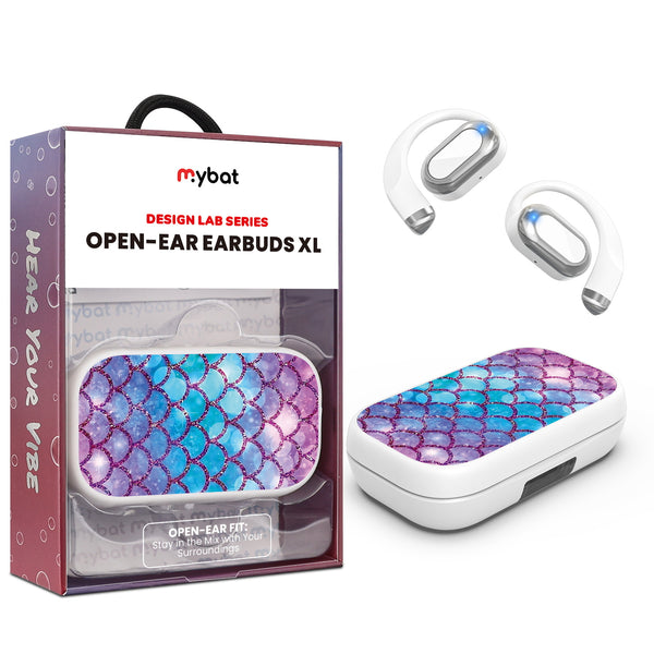 MyBat Design Lab Open-Ear Earbuds XL - White - Mermaid Scales - MFHSBTST272-458-1.jpg