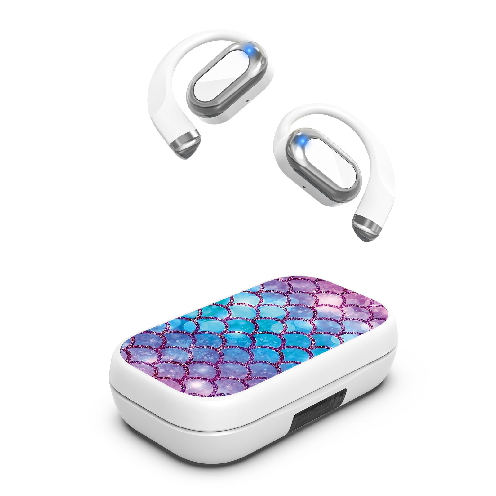 MyBat Design Lab Open-Ear Earbuds XL - White - Mermaid Scales - MFHSBTST272-458-2.jpg
