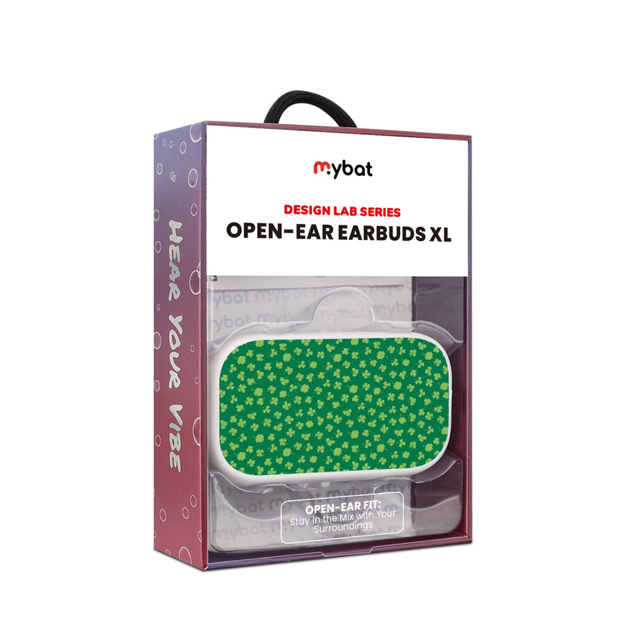 MyBat Design Lab Open-Ear Earbuds XL - White- Lucky Clover - MFHSBTST272-466-10.jpg