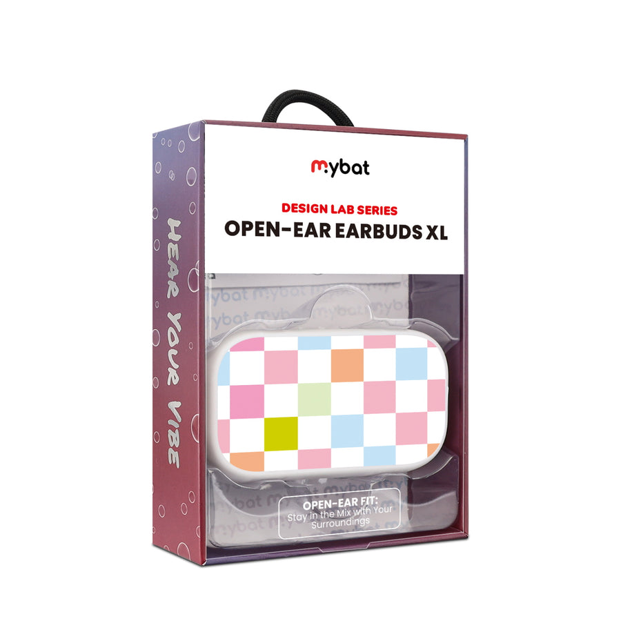 MyBat Design Lab Open-Ear Earbuds XL - White- Pastel Check - MFHSBTST272-480-10.jpg